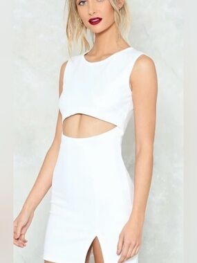 Nasty Gal White Cutout Mini Bodycon Dress